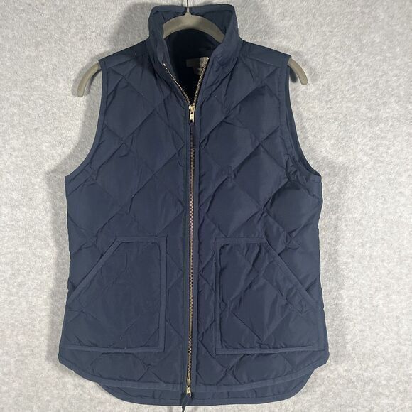 J. Crew Jackets & Blazers - J‎ Crew Puffer Down Vest Womens XS Navy Blue Quilted Casual Comfort 92465 NWOT